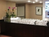 Escort card table with gorgeous orchid garden in cut glass